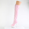 DELIGHT-3029 - Plateau Overknee Stiefel - Rosa/weiß Holografisch von Pleaser – Ansicht 3