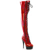 DELIGHT-3029 - Plateau Overknee Stiefel - Rot Lack Holografisch von Pleaser
