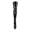 DELIGHT-3063 Plateau Overknee Stiefel Schwarz Lack von Pleaser – Ansicht 2
