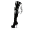 DELIGHT-3063 Plateau Overknee Stiefel Schwarz Lack von Pleaser – Ansicht 3