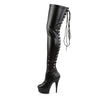 DELIGHT-3063 Plateau Overknee Stiefel Schwarz Matt von Pleaser – Ansicht 3