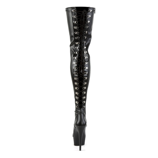 DELIGHT-3063 Plateau Overknee Stiefel Schwarz Matt von Pleaser – Ansicht 4