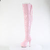 DELIGHT-3063 - Plateau Overknee Stiefel - Rosa Lack von Pleaser – Ansicht 3