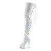 DELIGHT-3063 Plateau Overknee Stiefel Lack Weiß von Pleaser – Ansicht 3