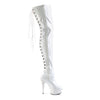 DELIGHT-3063 Plateau Overknee Stiefel Lack Weiß von Pleaser – Ansicht 5