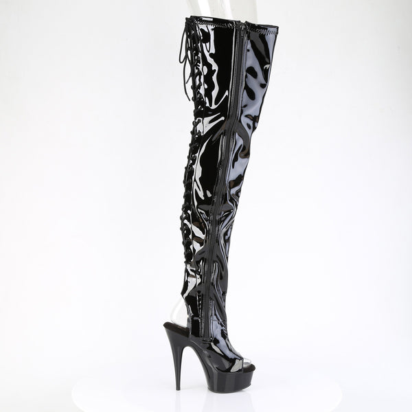 DELIGHT-4017 Plateau Overknee Stiefel Schwarz Lack von Pleaser – Ansicht 5