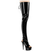 DELIGHT-4017 Plateau Overknee Stiefel Schwarz Lack von Pleaser