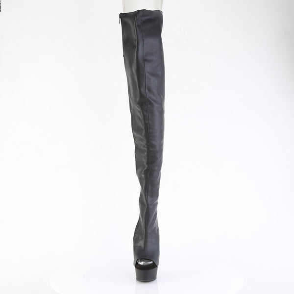 DELIGHT-4019 Plateau Overknee Stiefel Schwarz Matt von Pleaser – Ansicht 2