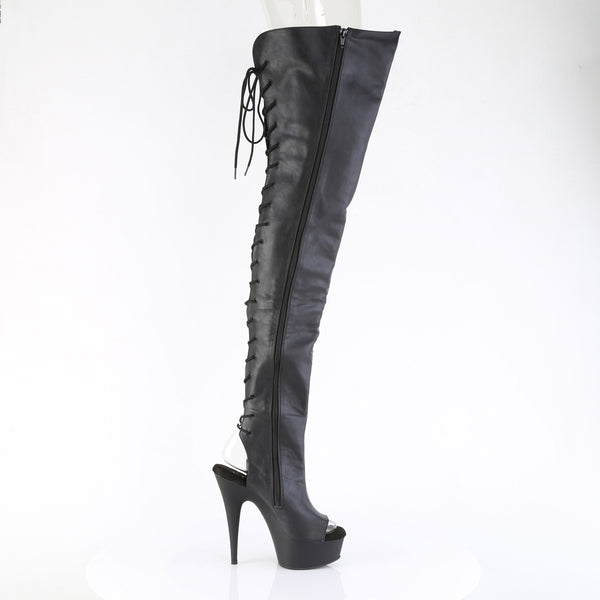 DELIGHT-4019 Plateau Overknee Stiefel Schwarz Matt von Pleaser – Ansicht 5