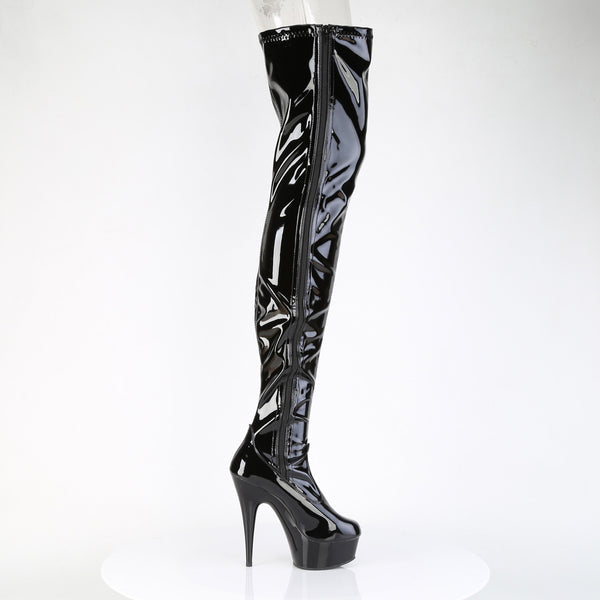 DELIGHT-4050 Plateau Overknee Stiefel Schwarz Lack von Pleaser – Ansicht 5