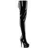 DELIGHT-4063 Plateau Overknee Stiefel Schwarz Lack von Pleaser