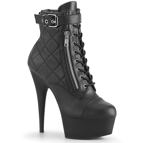 DELIGHT-600-05 Plateau Stiefeletten - Matt Schwarz von Pleaser