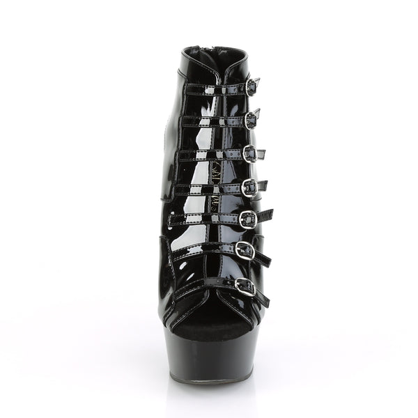 DELIGHT-600-11 Plateau Stiefeletten Lack Schwarz von Pleaser – Ansicht 2