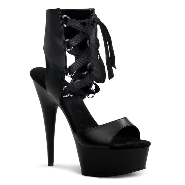 DELIGHT-600-14 Plateau Sandaletten schwarz von Pleaser