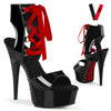 DELIGHT-600-14FH Plateau Sandaletten - Schwarz von Pleaser