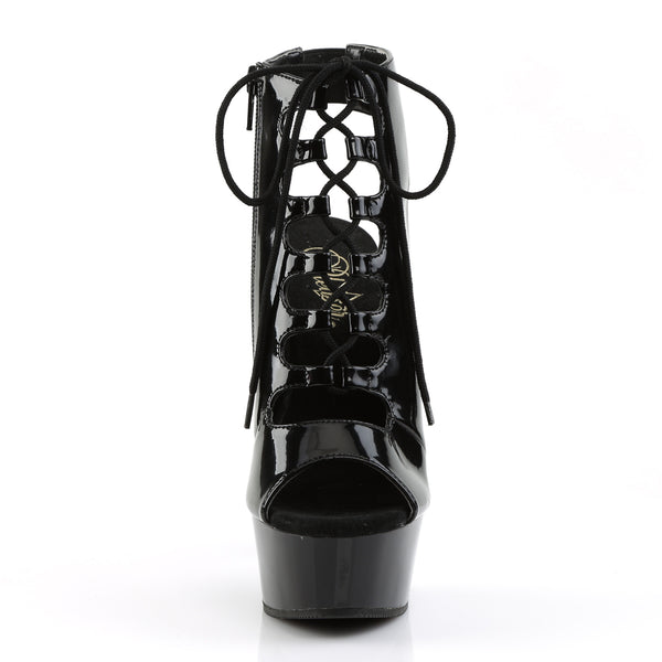 DELIGHT-600-20 Plateau Stiefeletten Lack Schwarz von Pleaser – Ansicht 2