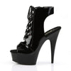 DELIGHT-600-20 Plateau Stiefeletten Lack Schwarz von Pleaser – Ansicht 3