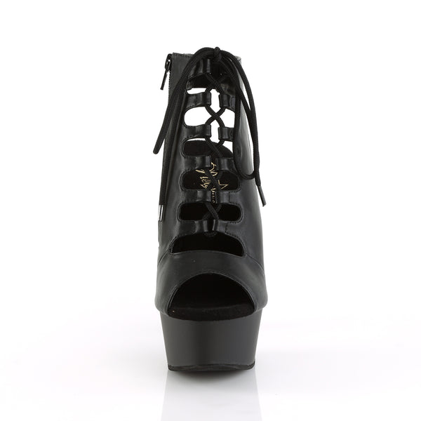 DELIGHT-600-20 Plateau Stiefeletten - Matt Schwarz von Pleaser – Ansicht 2