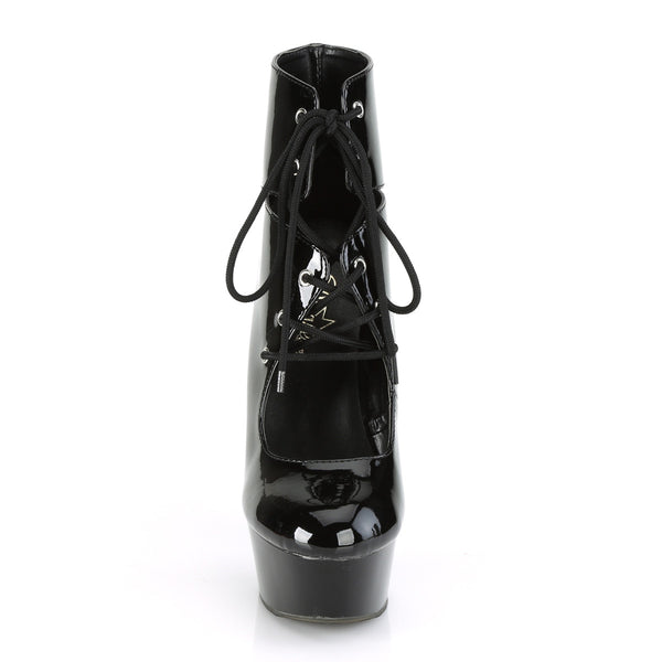 DELIGHT-600-22 Plateau Stiefeletten Lack Schwarz von Pleaser – Ansicht 2