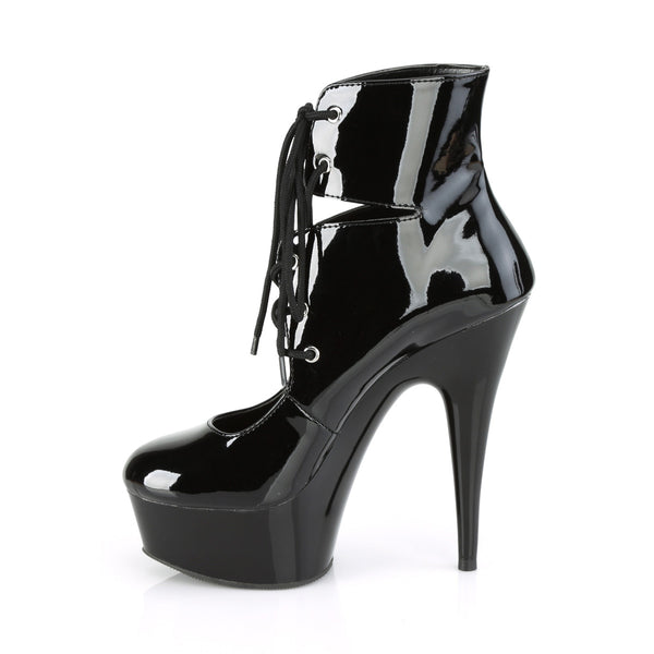 DELIGHT-600-22 Plateau Stiefeletten Lack Schwarz von Pleaser – Ansicht 3