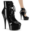 DELIGHT-600-22 Plateau Stiefeletten Lack Schwarz von Pleaser
