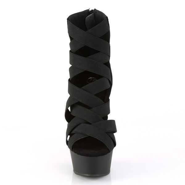 DELIGHT-600-24 Plateau Sandaletten Schwarz Matt von Pleaser – Ansicht 2