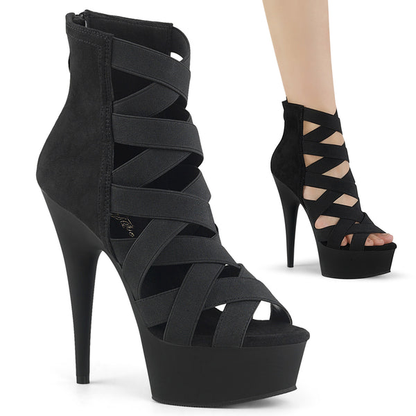 DELIGHT-600-24 Plateau Sandaletten Schwarz Matt von Pleaser