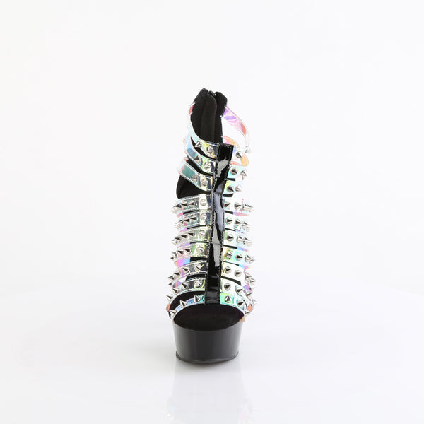 DELIGHT-600-9 - Plateau High Heel Sandaletten - Schwarz/Holografisch von Pleaser – Ansicht 2