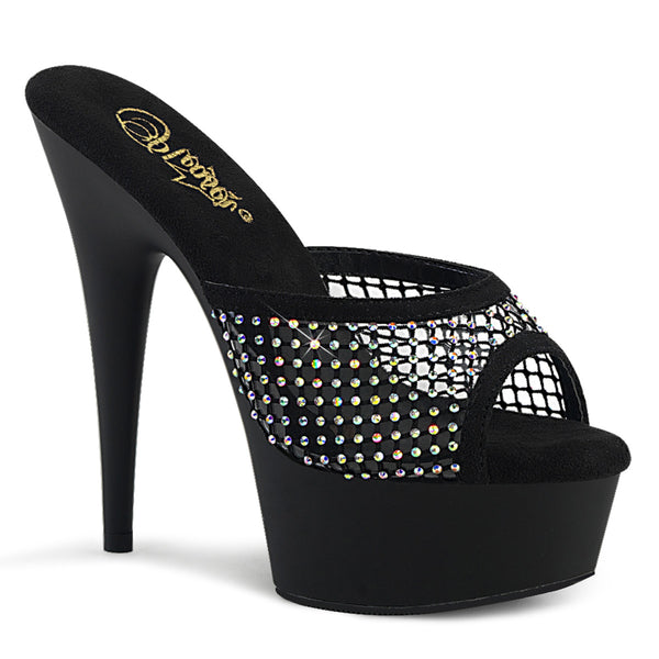 DELIGHT-601-6RM Plateau Pantoletten - Schwarz von Pleaser