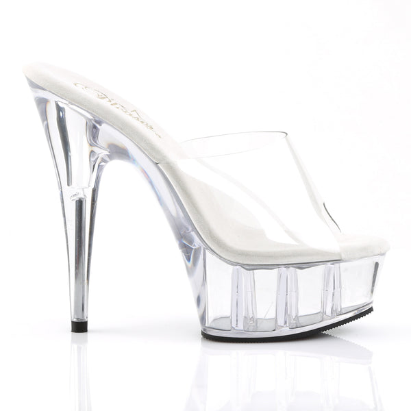 DELIGHT-601 Plateau Pantoletten Klar | Pleaser