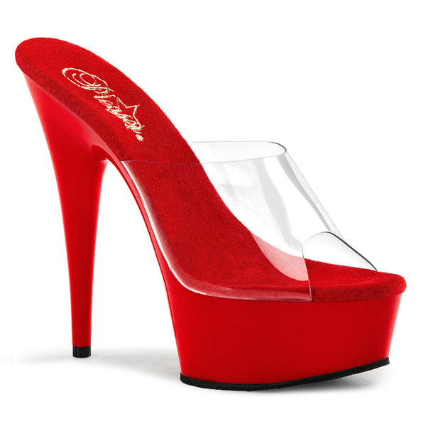 DELIGHT-601 Sandalette Plateauschuhe Rot | Pleaser