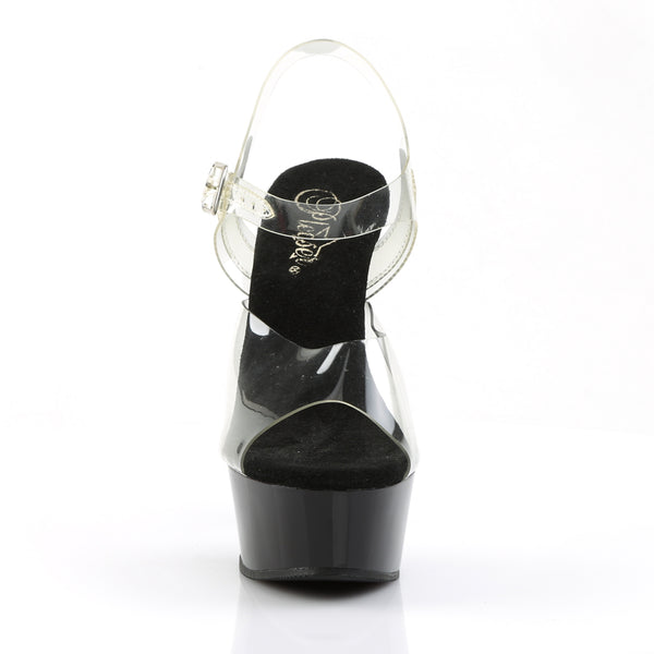 DELIGHT-608 Plateau Sandaletten Schwarz von Pleaser – Ansicht 2