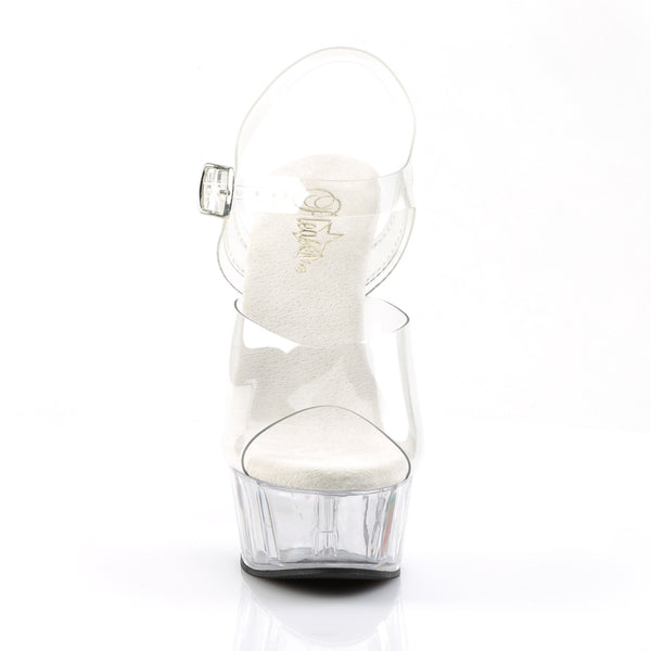 DELIGHT-608 Plateau Sandaletten Transparent | Pleaser
