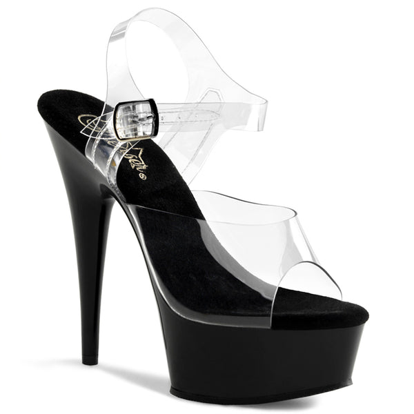 DELIGHT-608 Plateau Sandaletten Schwarz von Pleaser