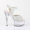 DELIGHT-608N-RS Plateau High Heel Sandaletten mit Strasssteinen - Mehrfarbig von Pleaser – Ansicht 5