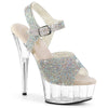 DELIGHT-608N-RS Plateau High Heel Sandaletten mit Strasssteinen - Mehrfarbig von Pleaser
