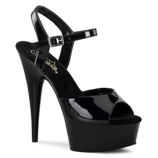 DELIGHT-609 Plateau Sandaletten Schwarz von Pleaser