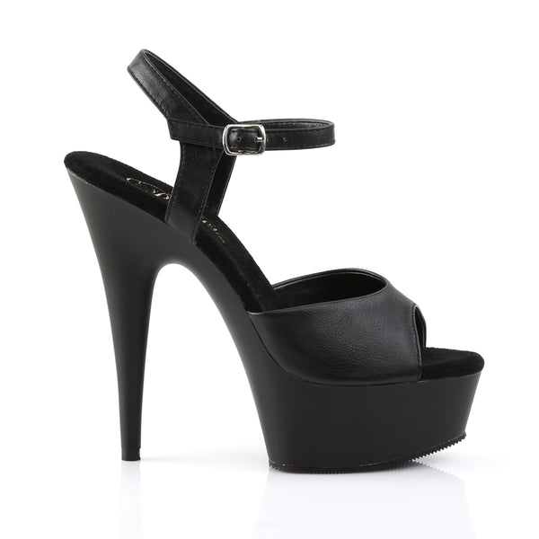 DELIGHT-609 Plateau Sandaletten Matt Schwarz von Pleaser – Ansicht 5