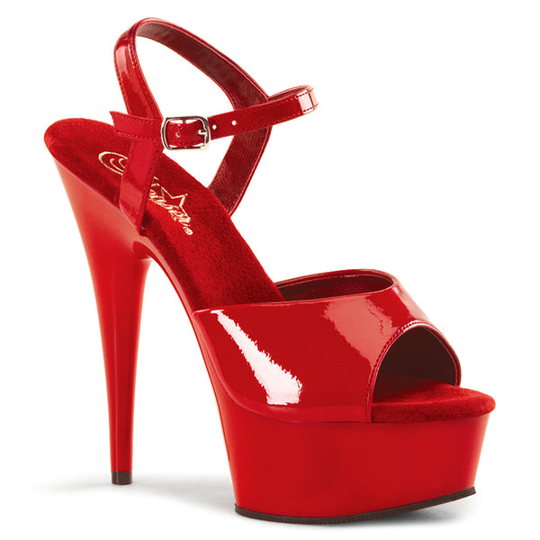 DELIGHT-609 Sandalette Plateauschuhe Rot | Pleaser