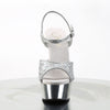 DELIGHT-609G Plateau Sandaletten Silber Glitzer von Pleaser – Ansicht 2