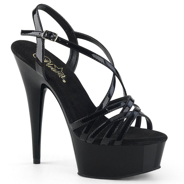 DELIGHT-613 Plateau Sandaletten - Schwarz | Pleaser SALE