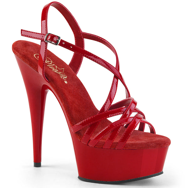 DELIGHT-613 Sandalette Plateauschuhe Rot von Pleaser