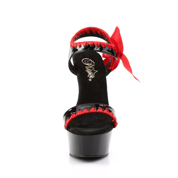 DELIGHT-615 Plateau Sandaletten Rot/Schwarz von Pleaser – Ansicht 2