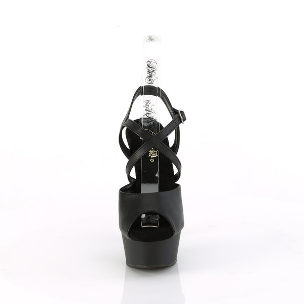 DELIGHT-624-1 - Plateau High Heel Sandaletten - Schwarz Matt von Pleaser – Ansicht 2
