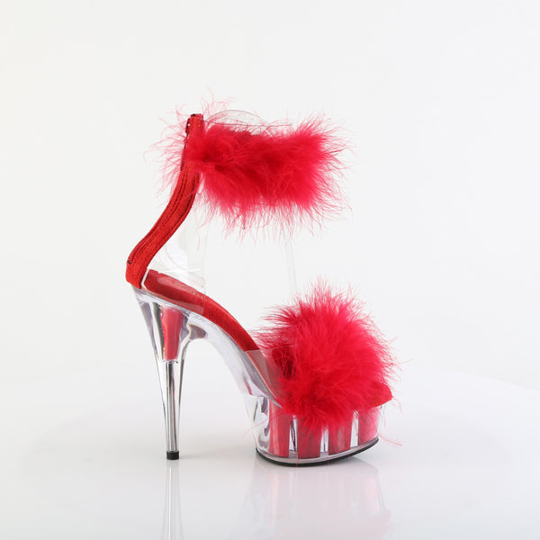 DELIGHT-624F Plateau Sandaletten Rot Transparent von Pleaser – Ansicht 5