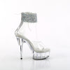 DELIGHT-624RS-02 - Plateau High Heel Sandaletten - Transparent mit Strass von Pleaser – Ansicht 5