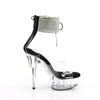 DELIGHT-624RS - Plateau High Heel Sandaletten - Transparent/Schwarz mit Strass von Pleaser – Ansicht 5