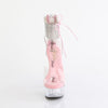 DELIGHT-624RS - Plateau High Heel Sandaletten - Rosa/Transparent mit Strass von Pleaser – Ansicht 2