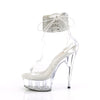 DELIGHT-624RS - Plateau High Heel Sandaletten - Transparent mit Strass von Pleaser – Ansicht 3