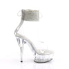 DELIGHT-624RS - Plateau High Heel Sandaletten - Transparent mit Strass von Pleaser – Ansicht 5